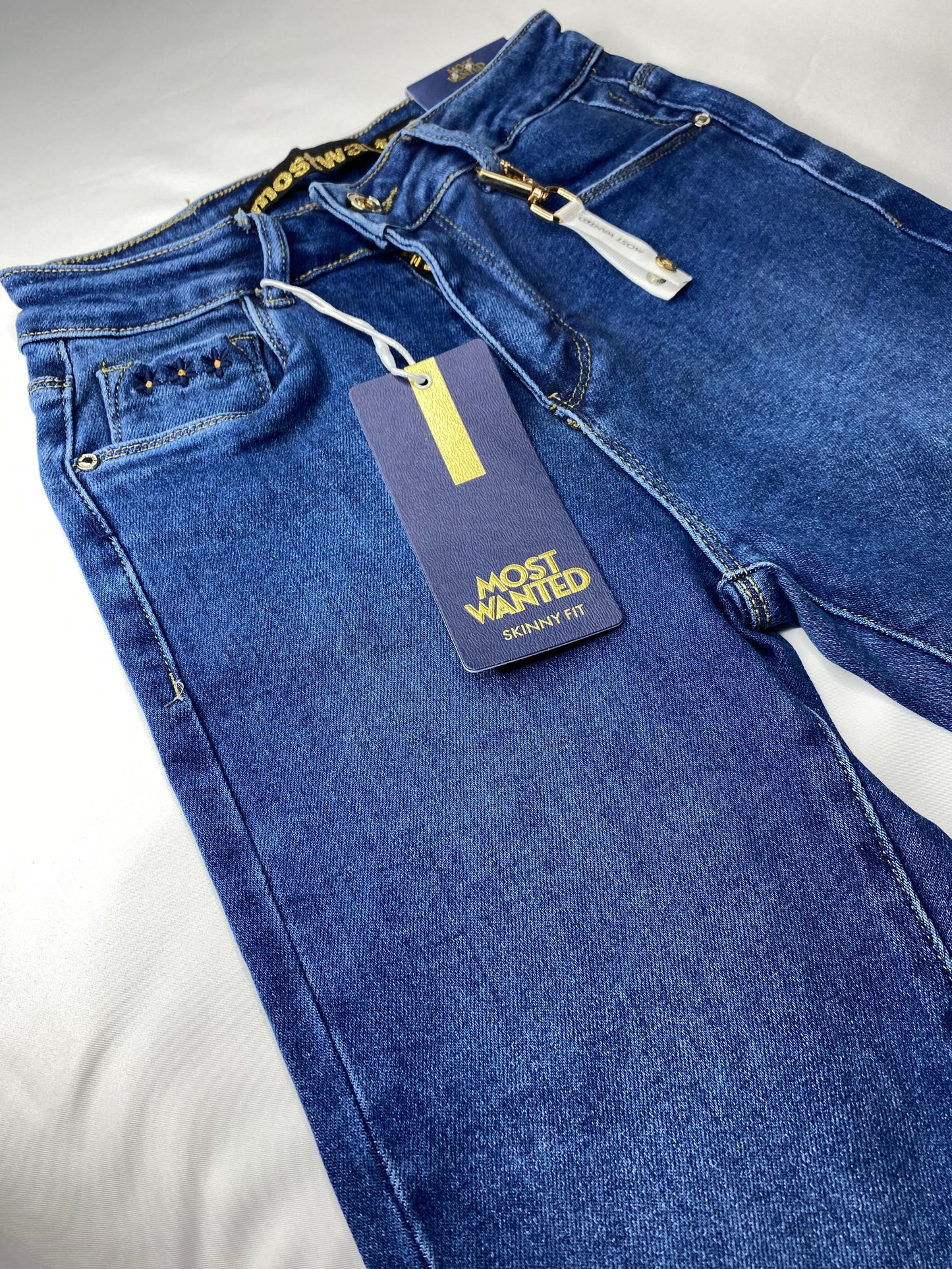 Jean Most Wanted Florecitas azul medio