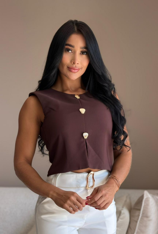 Chaleco Botones Joya Concha