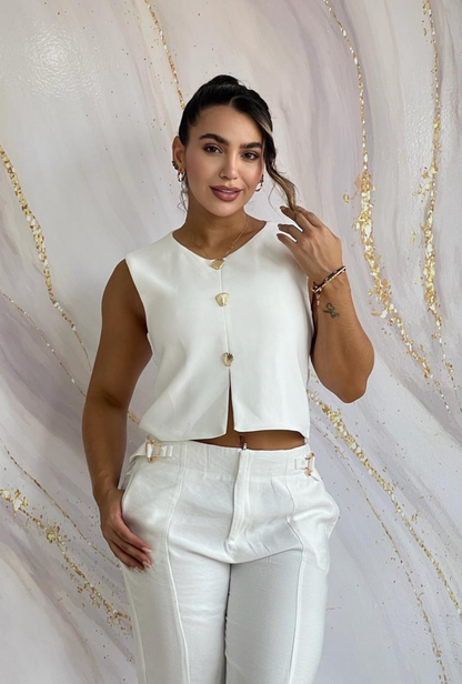 Chaleco Botones Joya Concha